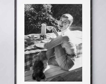 Audrey Hepburn Print - Beverly Hills, 1958 - Vintage - Black and White Photography - High Quality Print