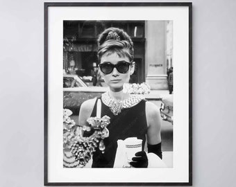 Audrey Hepburn Print-  Opening scene of Breakfast at Tiffany's 1961 - Vintage - High Quality Print