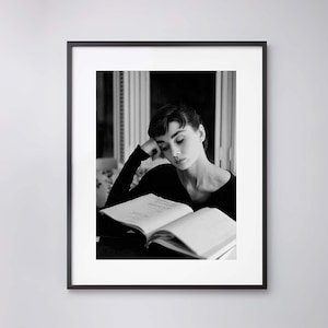 Audrey Hepburn reading the script, &quot;Sabrina&quot; 1953. Vintage - High Quality Print