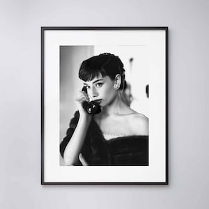 Audrey Hepburn, on Telephone, Paramount Studios 1953 Vintage - High Quality Print