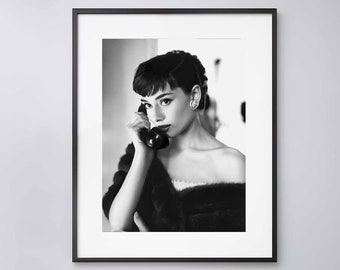 Audrey Hepburn Sabrina Fine Art Print - Iconic Black & White Dress - 4x6  Inch - Etsy