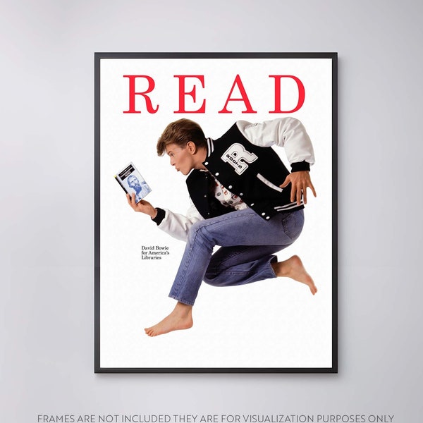 David Bowie "READ"  by the American Library Association campaign. 1987 - Vintage - High Quality Print