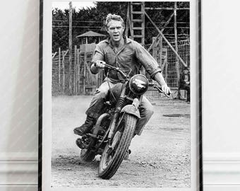 Steve McQueen Print 1963 - King of Cool  - Great Escape Movie - Vintage - High Quality Print