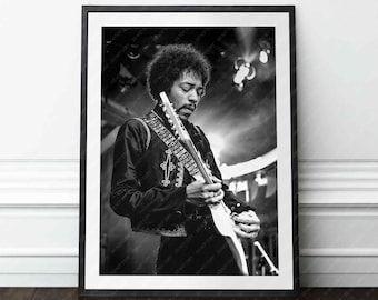 Jimi Hendrix Performs Onstage 1967 Print - Vintage - High Quality Print