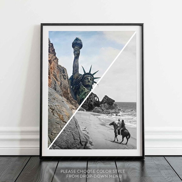 Planet of the Apes 1968 Final Scene Print - - Liberty Statue Reveal - Classic Movie Art Print- Iconic scene - Vintage - High Quality Print