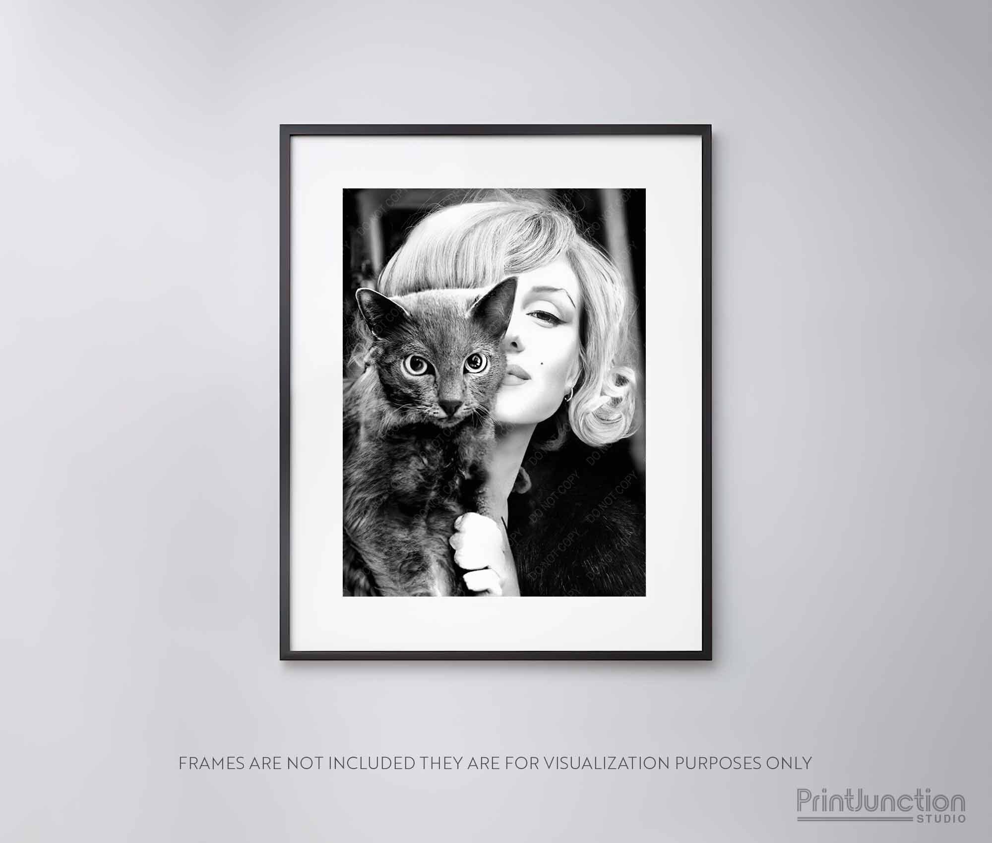 Marilyn Monroe and Her Cat 1950s - Vintage - High Quality Print - Etsy