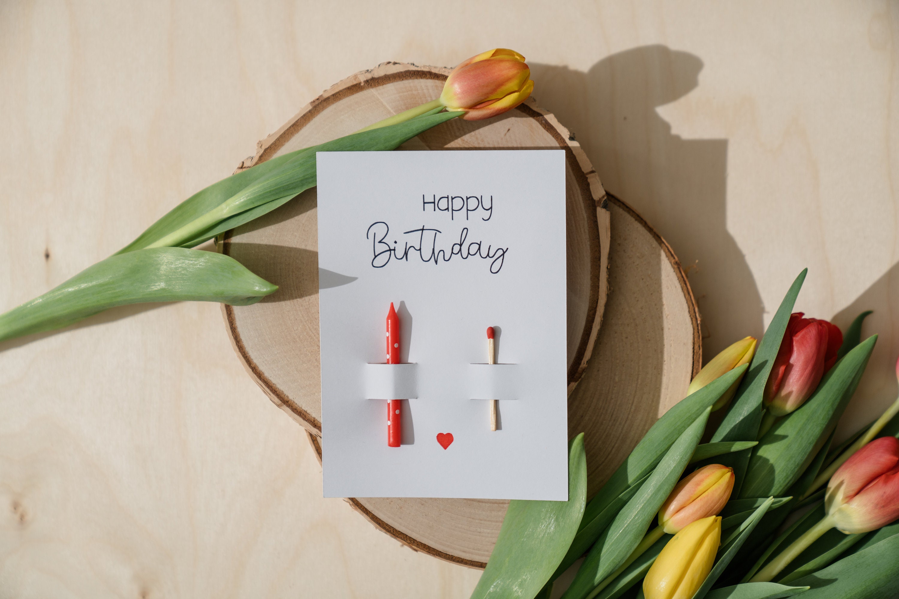 Card with birthday candle