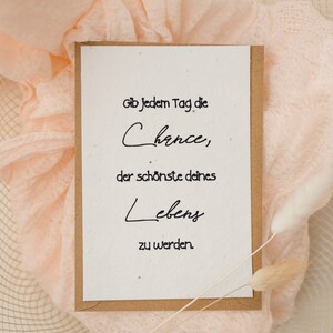 Spruchkarte auf Samenpapier