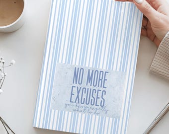 No More Excuses Journal, Productivity Notebook, Goal Setting Journal for Women