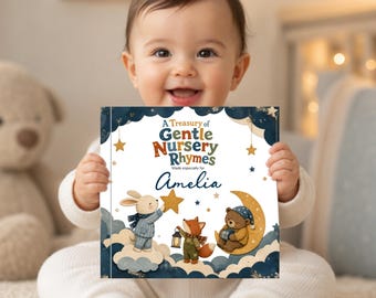 Personalized Baby Shower Gift | Custom Nursery Rhyme Book | Unique New Baby Gift | Baby Memory Keepsake | Personalized Storybook