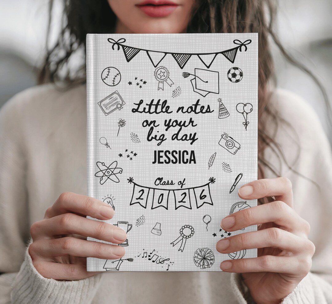 Senior Grad Notes Graduation Keepsake Book 2026 Personalized, Custom Hardcover Journal ...