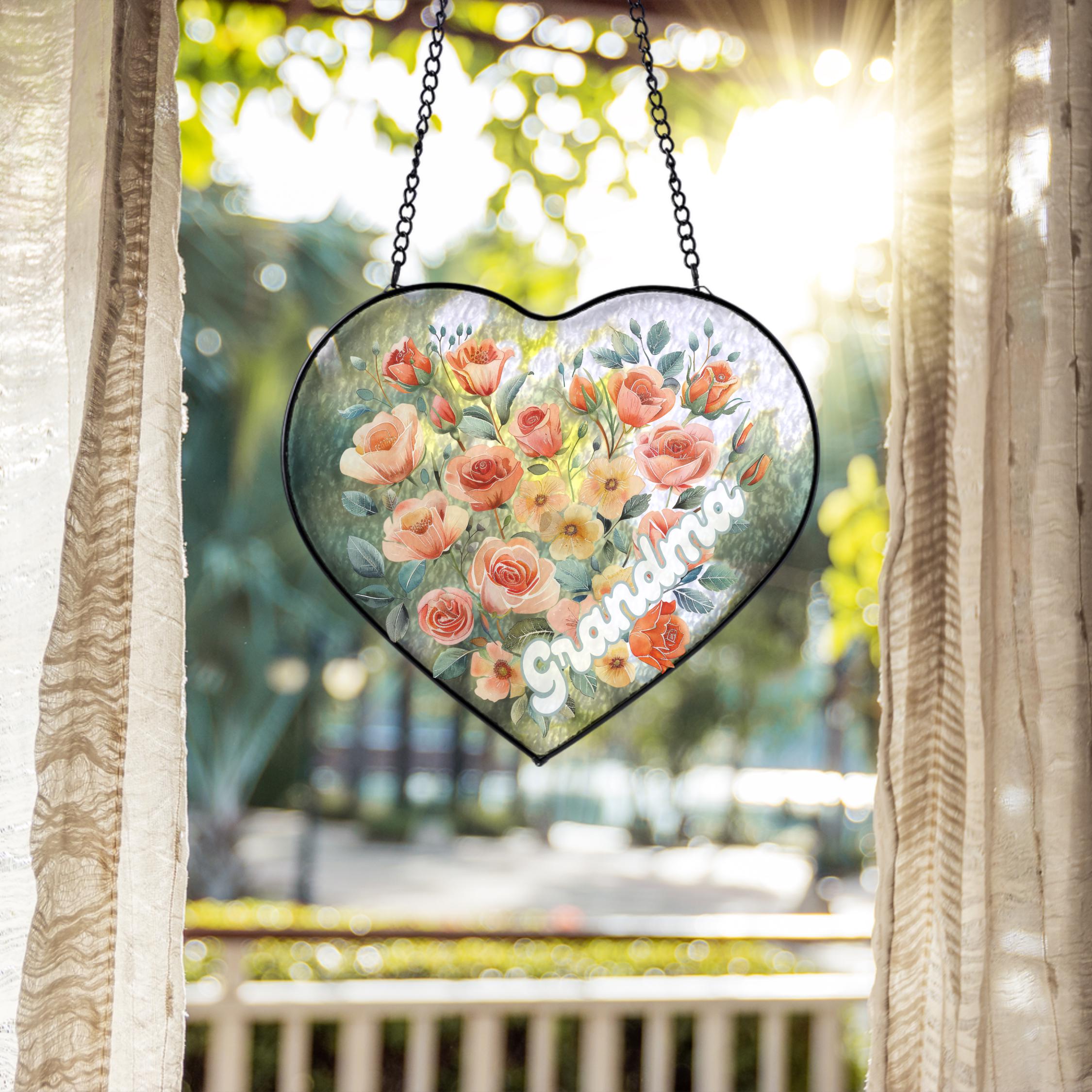 June Birth Flower Stained Glass Suncatcher Personalized Name, Custom ...