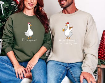 Dummer Gans Baby Ankündigung Shirt, lustiges Thanksgiving | Schwangerschaft Reveal T-Shirt, Sweatshirt & Hoodie für Erwartete Paare, 2026 Schwangerschaft