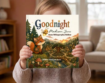 Personalized Child Name Storybook | Goodnight from Whisperpine Hollow | Custom Kids Book | Woodland Bedtime Keepsake Gift Willow & Friends