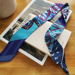 85.5 cm * 5 cm 4 Farben Boho Style langer dünner Schal, für Hals, Haare, Taschen, Griffe