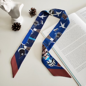 89cm*5cm Hot Air Balloon Long Skinny Scarf, for neck, head, hair, bags, handles