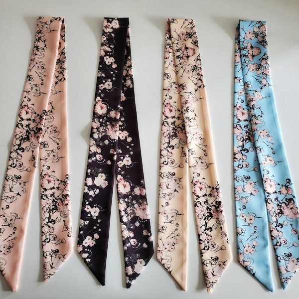 93cm*4.5cm Sakura Japanese Style Long Skinny Scarf, for neck, hair, bags, handles