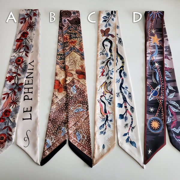 100cm*6cm Boho Print Skinny Scarf, for neck, hair, bags, handles