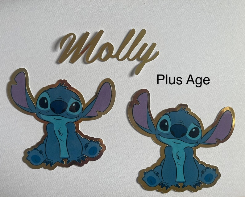 Stitch Cake Toppers 2 stitch name & age