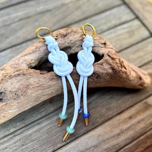 Figure Eight Hand-Made Knot Keychain with Brass Trigger Clasp or Shackle