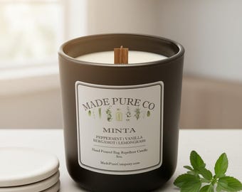 Minta Natural Bug Repellent Candle | Peppermint | Vanilla | Bergamot | Lemongrass