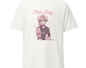 Pink Boy shirt | femboy t-shirt, feminine boy shirt, LGBTQ-friendly shirt, gifts for femboys, cute unisex kawaii t-shirt