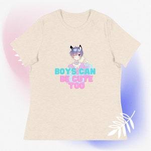 フェムボーイとトランスジェンダーのための「男の子もかわいくなれる」シャツ、LGBTQ+ プライドシャツ、かわいいアニメデザインのトラップボーイ