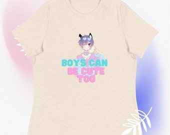 Boys Can Be Cute Too Shirt for Femboys and Trans, LGBTQ+ Pride Shirt, Kawaii Anime Designed Trap Boy