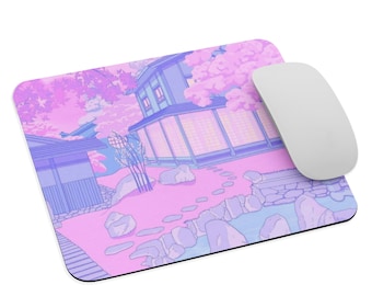Japanese Pastel Aesthetic Mouse Pad, Kawaii Mousepad for Gamers, Femboys, Trans People, Girls, and More
