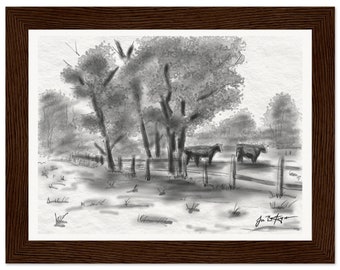 Cows (6" x 8") - Museum Quality Print