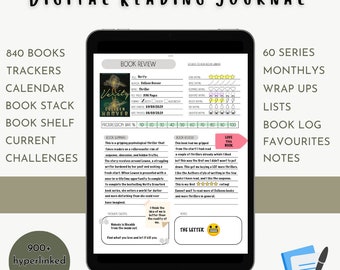 Digital Reading Planner for GoodNotes, Hyperlinked Book Tracker Digital Journal, Reading Tracker, Book Tracker
