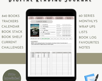 デジタル ブック ジャーナル、デジタル 読書ジャーナル、デジタル 読書プランナー、GoodNotes、iPad 読書ログ、ブック トラッカー、ブック レビュー、ブック プランナー