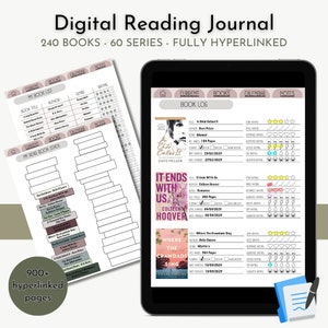 Undated Digital Reading Planner, Hyperlinked Book Tracker, Digital Reading Journal, Reading Tracker, Book Tracker