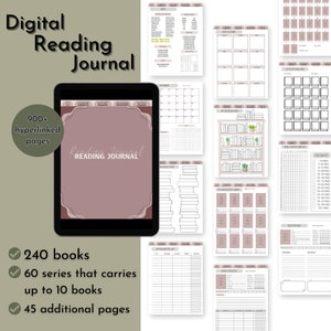 Digital Reading Planner for GoodNotes, Hyperlinked Book Tracker Digital Journal, Reading Tracker, Book Tracker