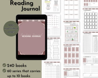 Digital Reading Planner for GoodNotes, Hyperlinked Book Tracker Digital Journal, Reading Tracker, Book Tracker