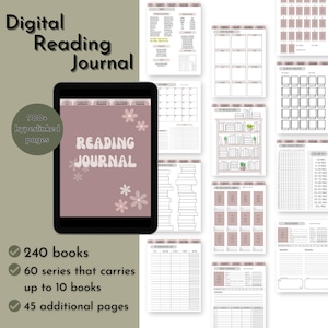 Digital Reading Journal, Reading Planner GoodNotes, Reading Tracker, Reading Log, Book Journal, Digital Stickers