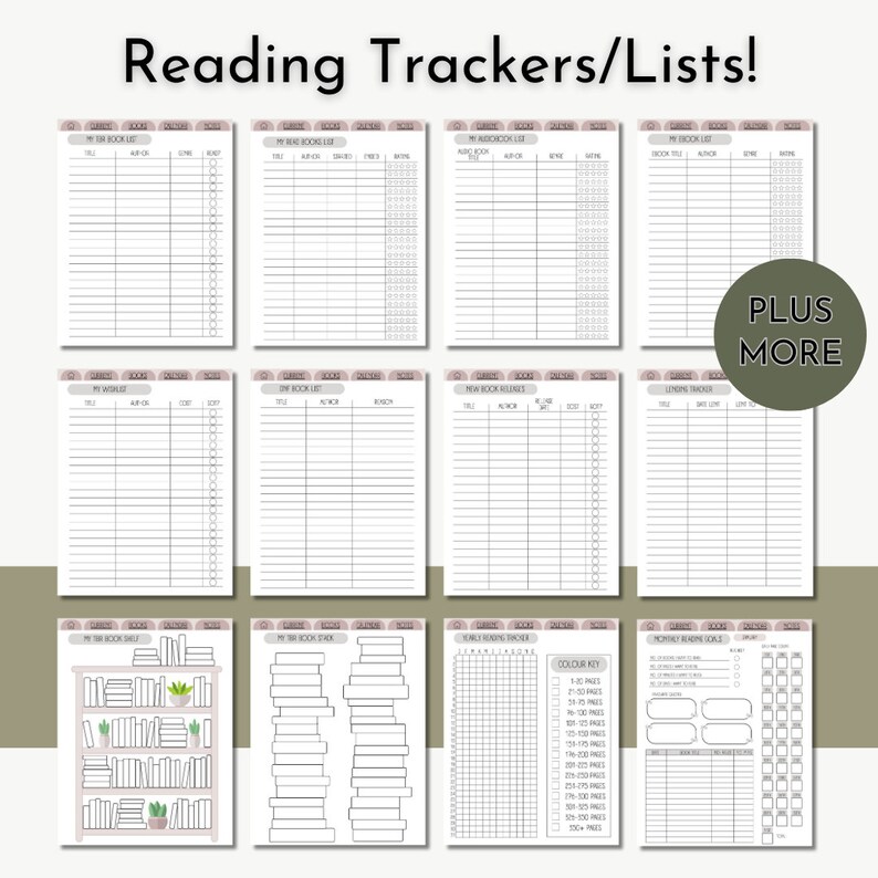 Digital Reading Planner for Goodnotes, Hyperlinked Book Tracker Digital ...