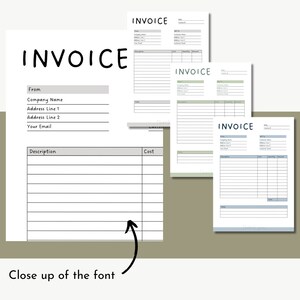 Invoice Template Editable, Small Business Order Form, Modern Invoice, Printable, Receipt Form