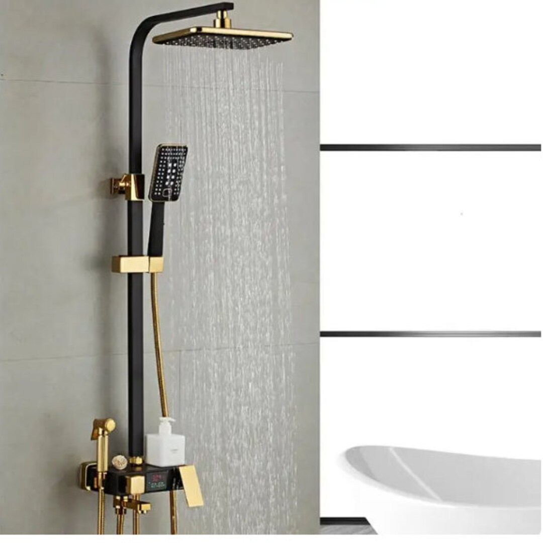 Luxury Antique Brass Bathroom Faucet Mixer Tap Wall Mounted Hand Held