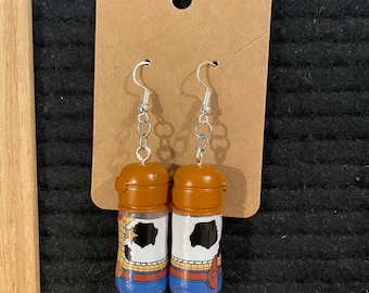 Mini brands woody bottle earrings