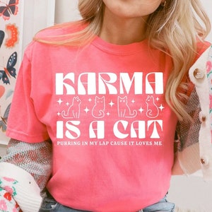 Karma is a Cat, The Tortured Poets Department, Tortured Poet Era, Swiftie, Graphic Tee,Cat, Karma, Karma is a Cat Shirt, Concert Shirt