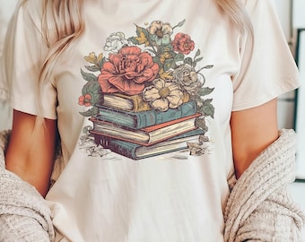 Book Stack, Graphic Tee, Book Lover, Reading Shirt, Teacher, Bookish, Bella Canvas