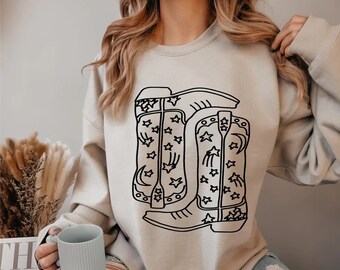 Cowgirl Boots, Country, Graphic Tee, Country Music, Nashville, Country Concert, Cowboy Boots, Country Shirt, Gildan Crewneck