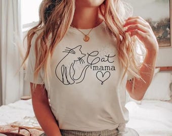 Cat Mama, Cat Drawing, Graphic Tee, Bella Canvas