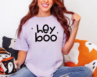 Hey Boo, Spooky, Graphic Tee, Halloween Shirt, Ghost, Comfort Colors