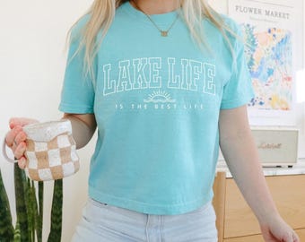 Lake Life, Summer Shirt, Graphic Tee, Lake, Spring, Comfort Colors, Boxy Crop
