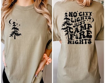 Campfire Nights, Summer, Graphic Tee, Camping, Outdoors, Camping Shirt, Comfort Colors