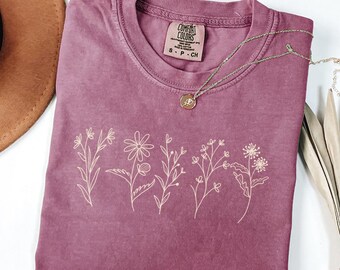 Wildflowers, Flowers, Graphic Tee, Floral Shirt, Spring Shirt, Comfort Colors, Summer