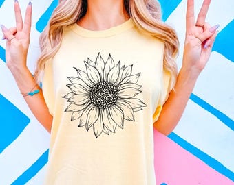 Sunflower, Flowers, Summer, Graphic Tee, Floral, Daisies, Spring Shirt, Comfort Colors