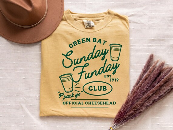 Green Bay, Sunday Funday, Cheese, Tailgating Shirt, Wisconsin Shirt, Wisconsin Quotes, Wi, WI. Graphic Tee, Comfort Colors, Gildan Crewneck